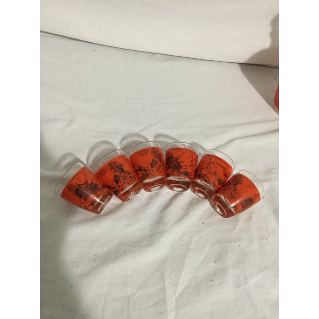 Glass Vintage French Decanter With Cordial Glasses- 7 Pieces For Sale - Image 7 of 8