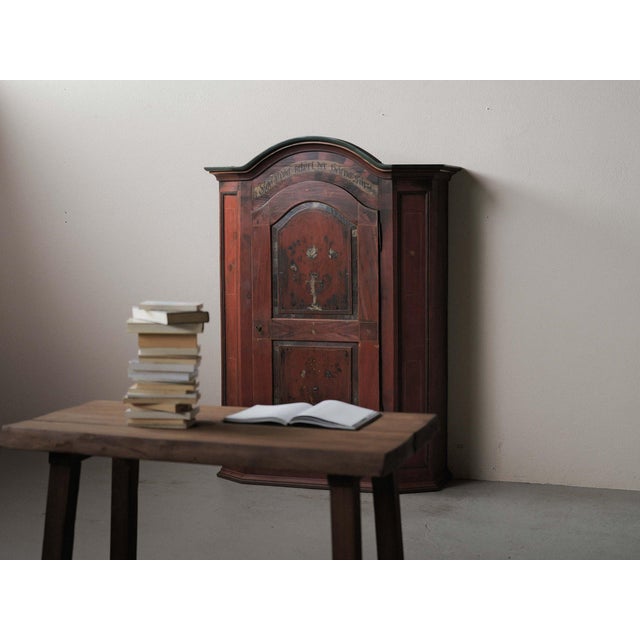 Antique Painted Bavarian Pine Wardrobe, 19th Century For Sale - Image 9 of 18