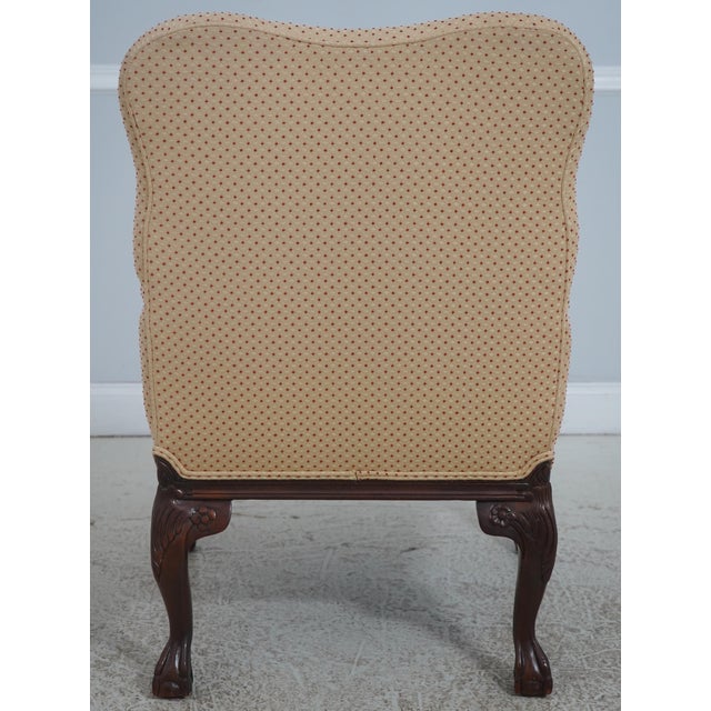 Pair Chippendale Ball and Claw Upholstered Library Chairs For Sale - Image 4 of 18
