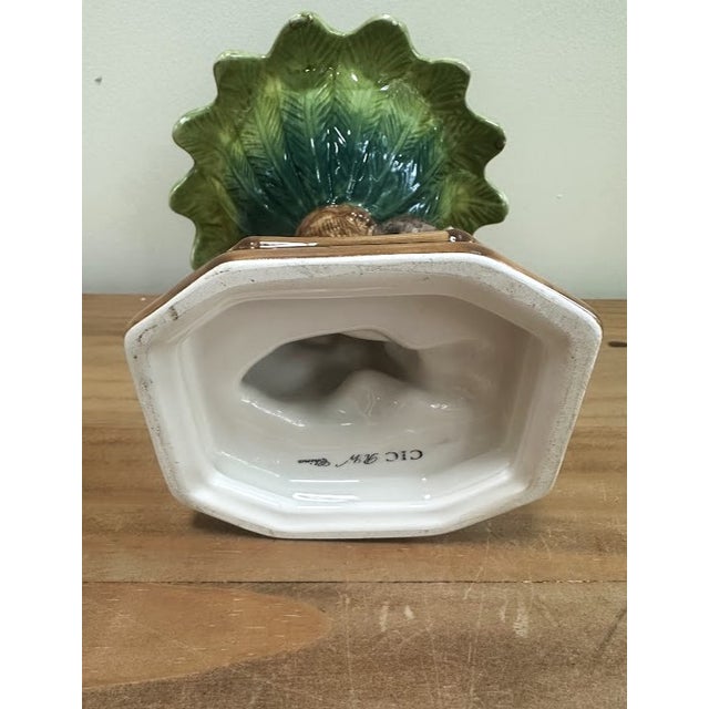 Vintage Majolica Style Ceramic Monkey Pedestal Bowl For Sale In Washington DC - Image 6 of 6