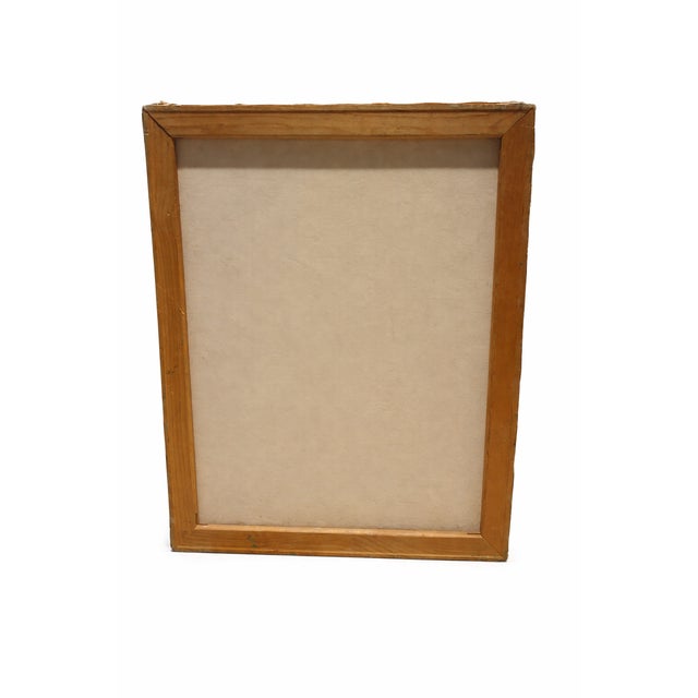 Happy colors in this richly textured vintage oil painting depicting a luminous floral still life in an amber colored clay...