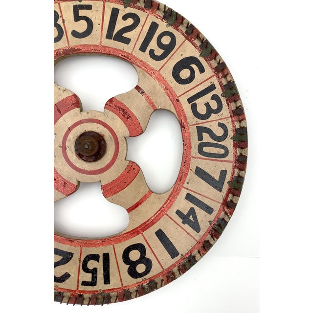 1930s Circa 1930s Two Sided Hand Painted Game Wheel For Sale - Image 5 of 12