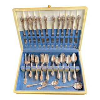 Silverplate Flatware Set "Remembrance" by Rogers 62 Piece in Case For Sale