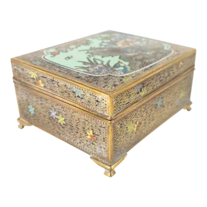19th Century Japanese Meiji Cloisonne Enamel Jewelry Box
