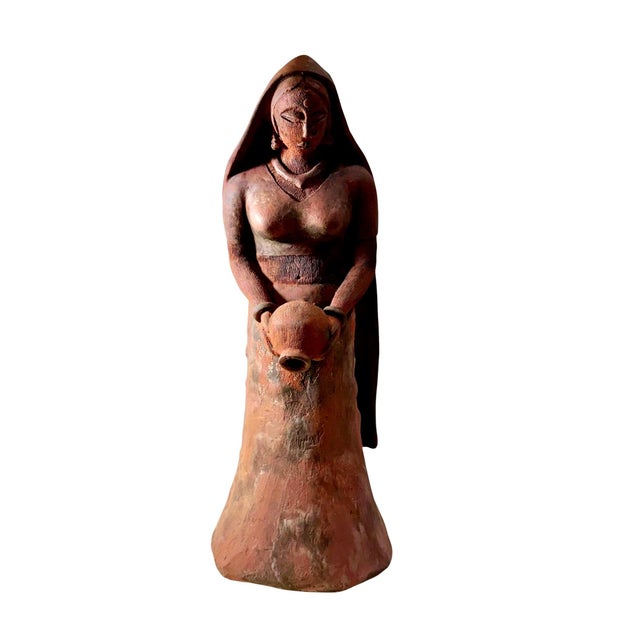Antique Terracotta Indian Couple Figures -Two Piece Set For Sale - Image 4 of 14