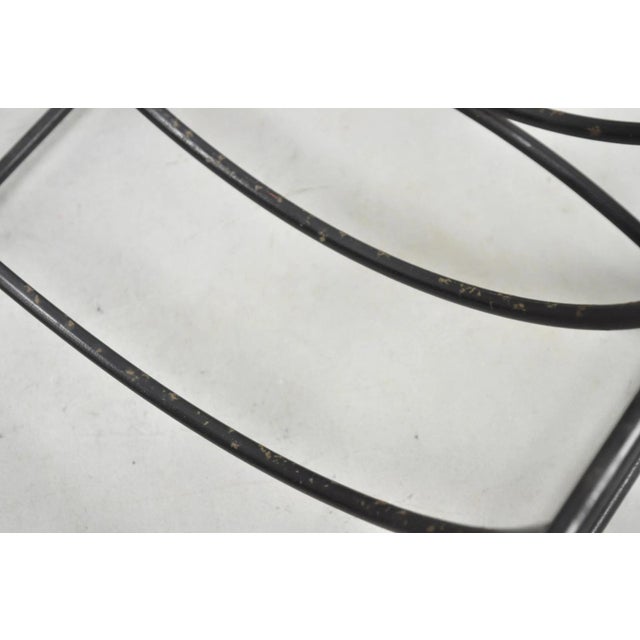 Mid 20th Century Modern Wood & Wrought Iron Magazine Rack Fireplace Log Holder For Sale - Image 9 of 11