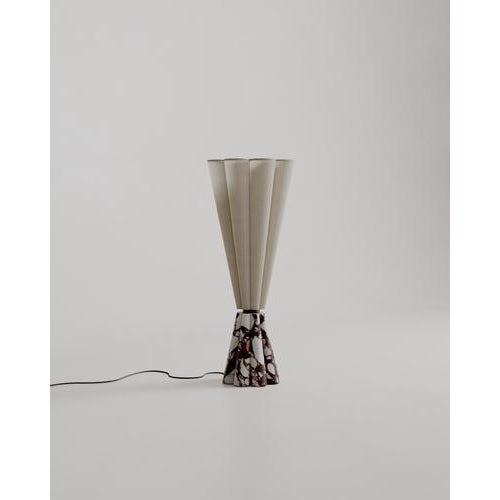 Purple Bouquet Lamp in Red Marble Stone and Metal by Esther Knopfler For Sale - Image 8 of 18