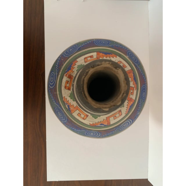 Hand-Painted Mexican Stem Vessel For Sale - Image 4 of 7