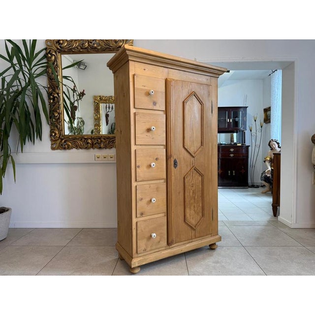 Rustic Farmhouse Bread Cupboard For Sale - Image 3 of 12