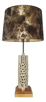 Vintage Brutalist Table Lamp in Silver-Plated Aluminum by Willy Luyckx for Aluclair, 1960s