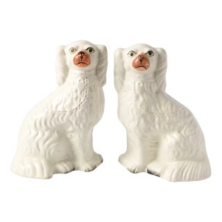 Antique Staffordshire Mantle Dog Figurines, 1890s, Set of 2 For Sale