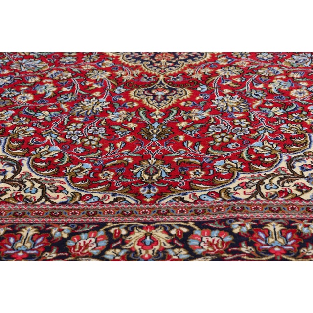 Mid 20th Century Vintage Persian Qum Rug, 04'07 X 06'10 For Sale - Image 5 of 10