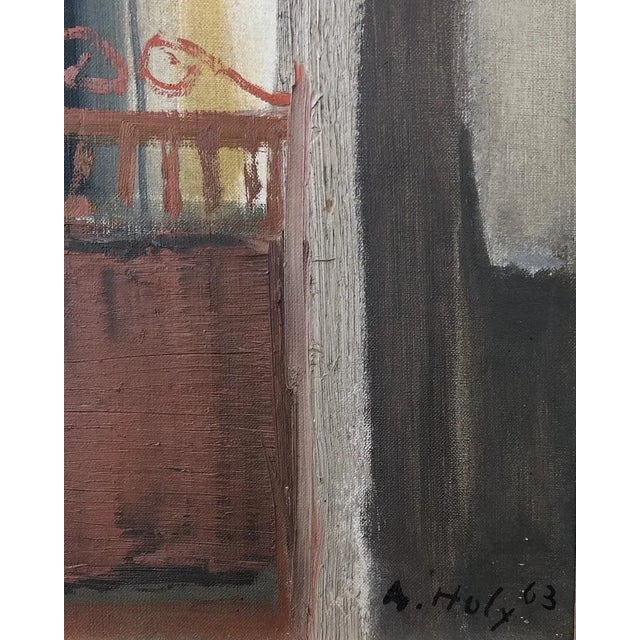 Modern Adrien Holy, Maisons Tessinoise, 1963, Oil on Canvas, Framed For Sale - Image 3 of 9