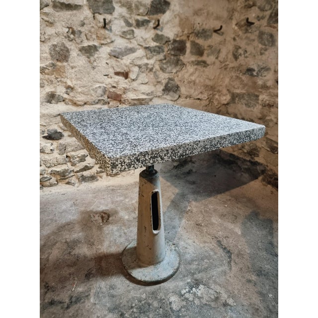 Metal Mid-Century Industrial Bistro Table with Terrazzo Top, France, 1950s For Sale - Image 7 of 17