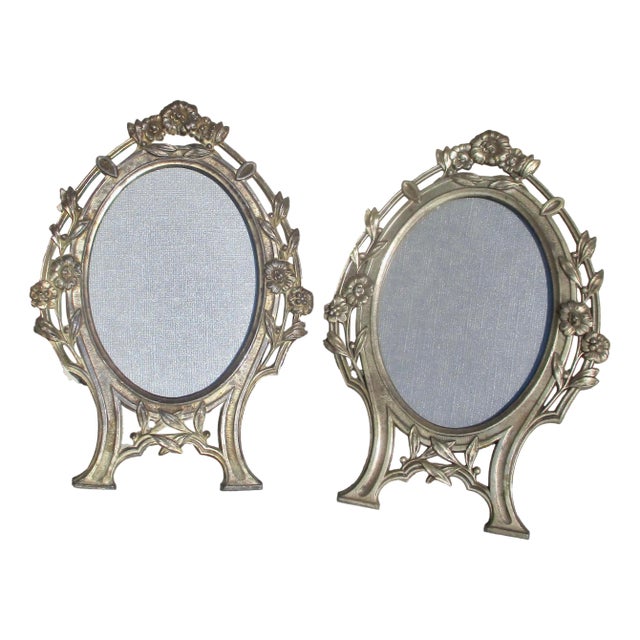Matching Art Nouveau French Photo Frames - A Pair of 2 For Sale