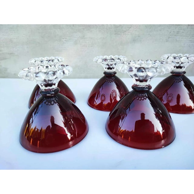 Vintage France Cobalt Blue Glass Chicken Egg Cup, dimensions: height 9 cm, diameter at the top 9.5 cm.