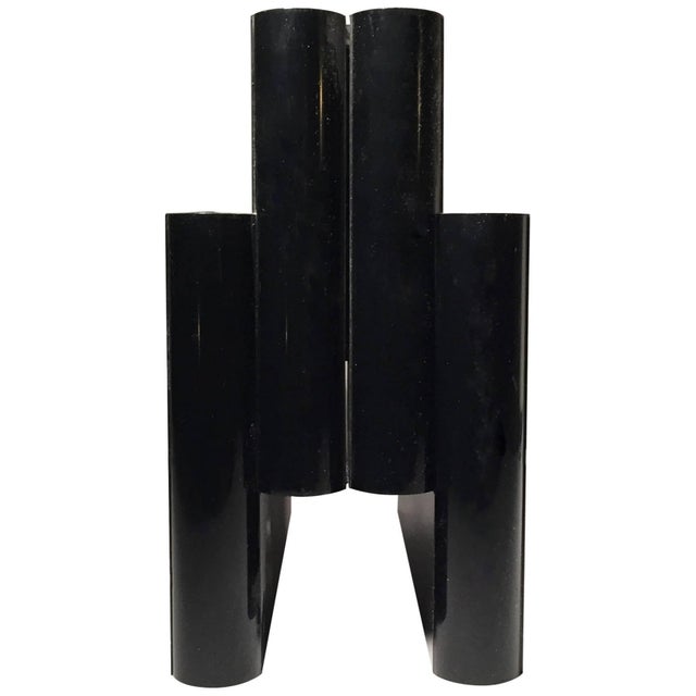 Vintage Black Giotto Stoppino Kartell Magazine Rack For Sale In Chicago - Image 6 of 6