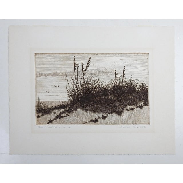 Late 20th Century Padre Island Sand Dune Beach Etching by Jerry Weers For Sale - Image 4 of 4