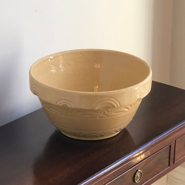 Large Antique Yellow Ware Kitchen Bowl Chairish
