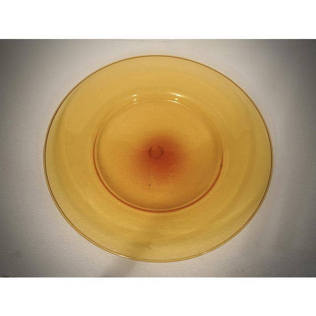 Mid-Century Modern Round Orange Color Glass Plate from Cappellin Murano, 1920s For Sale - Image 3 of 10