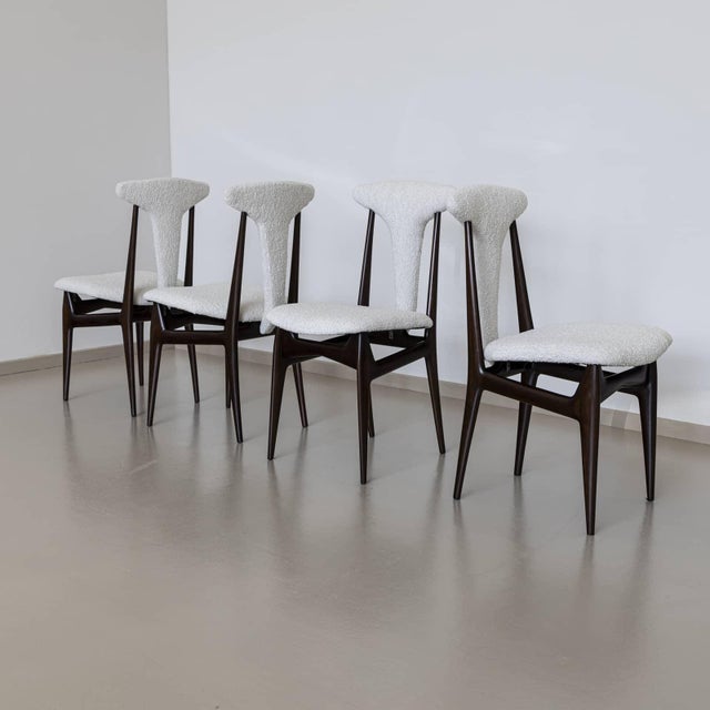 1950s Set of four Side Chairs, Italy 1950s For Sale - Image 5 of 18