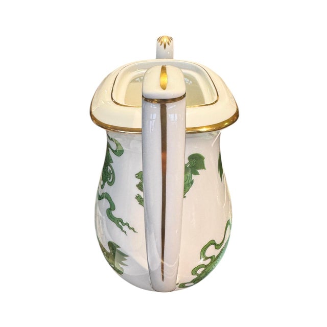 1980s 20th Century Wedgewood “Chinese Tigers” Bone China Coffeepot - Green For Sale - Image 5 of 9