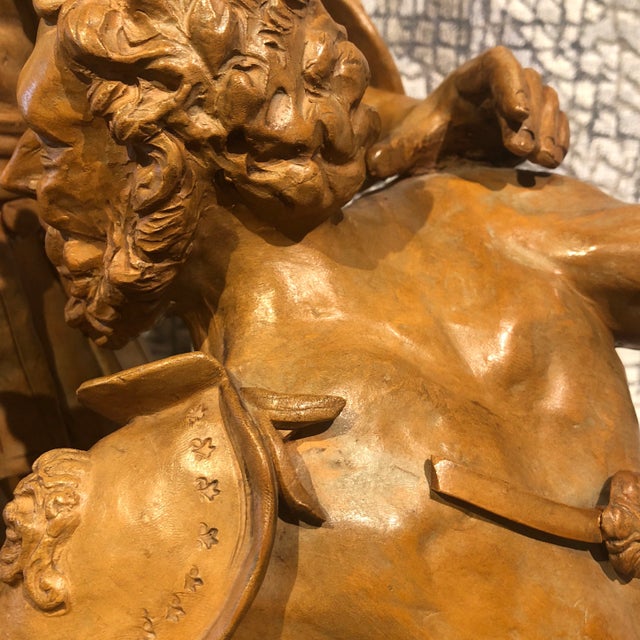 Terra Cotta Warrior Statue Signed by Artist. - Table Top - Circa 1940 For Sale - Image 10 of 12