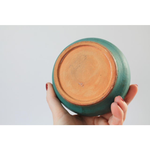 Vintage Teal Studio Art Pottery Vessel For Sale - Image 10 of 10