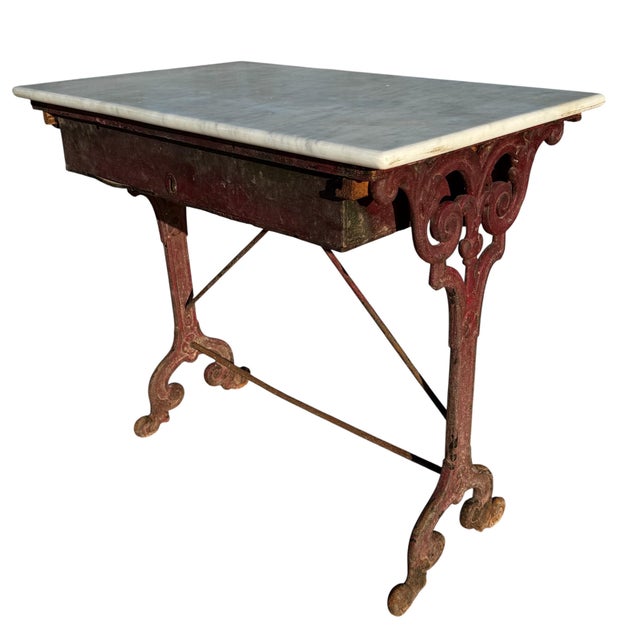 Antique French Cast Iron and Marble Bistro Table, 1900s For Sale - Image 17 of 18