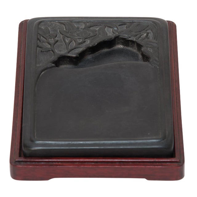 Chinese Flora and Fauna Inkstone, c. 1850 For Sale