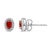 Contemporary 10K White Gold 5x3 MM Oval Red Garnet and Diamond Halo Stud Earrings (I-J Color, I1-I2 Clarity) For Sale - Image 3 of 5