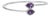 .925 Sterling Silver 8 x 5.5mm Pear Shape Amethyst and Diamond Accent Halo Bypass Bangle Bracelet (H-I Color, SI1-SI2 Clarity) - Fits up to 7" Inches For Sale