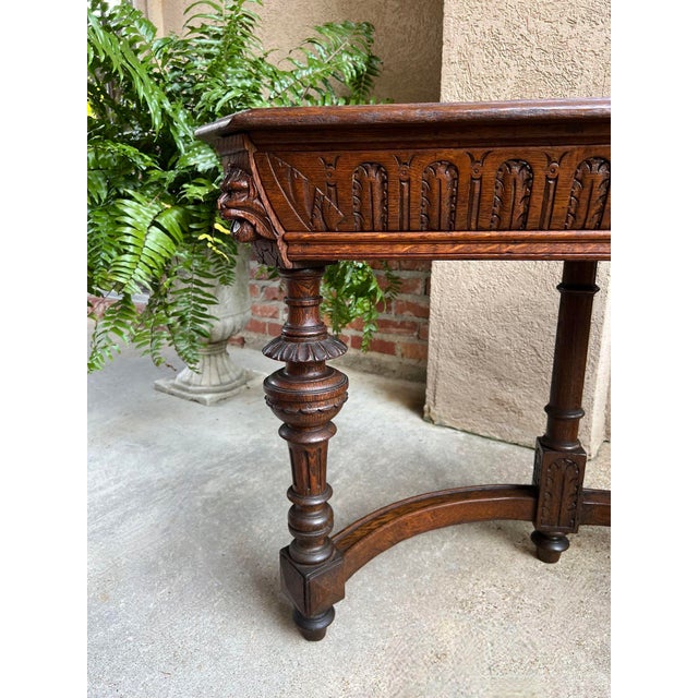 Antique French Console Hall Table Renaissance Revival Demilune Carved ...