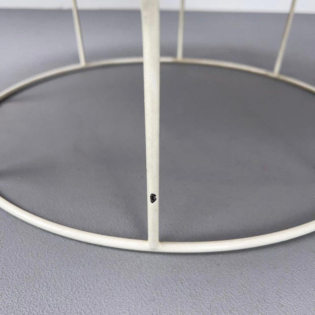 White Wire Stool with Orange Hallingdal Cover by Kvadrat, Germany, 1960s For Sale - Image 6 of 7