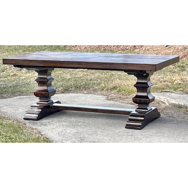 Tuscan Pottery Barn Banks Extending Dining Table For Sale - Image 3 of 10