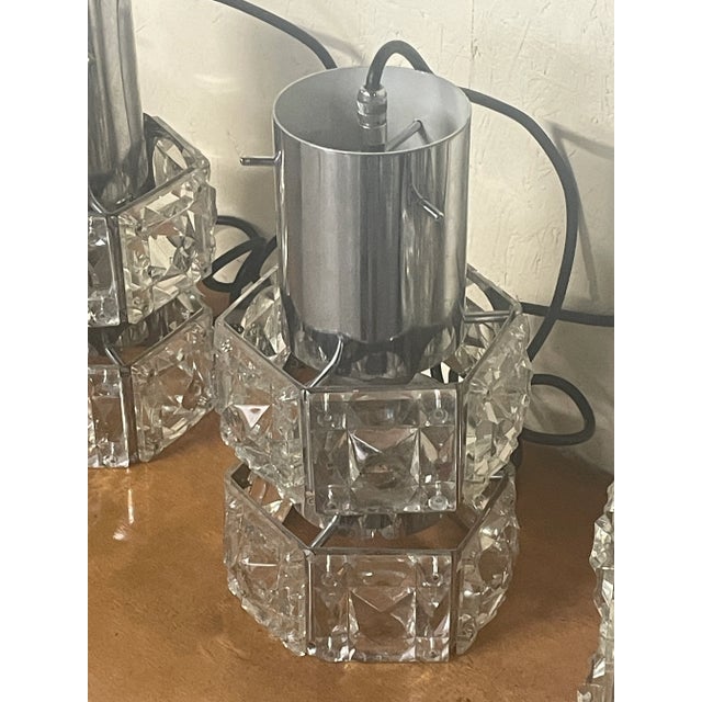 Swarovski Cut Glass Pendant Lamps, 1970s, Set of 5 For Sale - Image 6 of 18