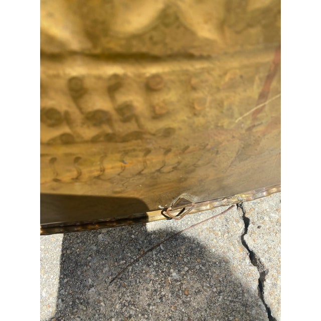 1970s Brass Metal and Wooden Coffee Table For Sale - Image 12 of 13