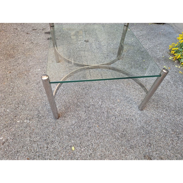 Coffee Table in Chrome with Glass Top, 1970s For Sale - Image 4 of 15