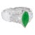 Mid 20th Century Jadeite Jade Diamond Cocktail Ring 18k White Gold Fine Vintage size 6.25 For Sale