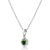 Contemporary .925 Sterling Silver 1/5 Cttw Treated Green Diamond Solitaire 18" Milgrain Pendant Necklace For Sale - Image 3 of 7