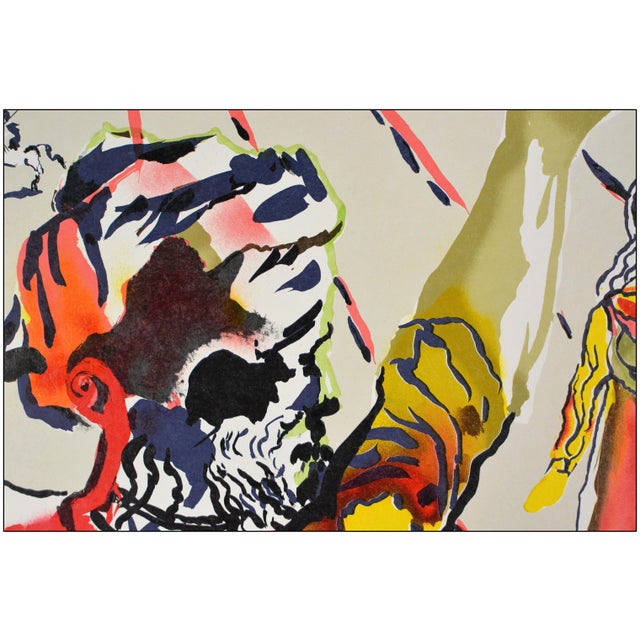 Surrealism 1979 the Poet Advises the Maiden Surrealism Yellow Lithograph Salvador Dalí For Sale - Image 3 of 6