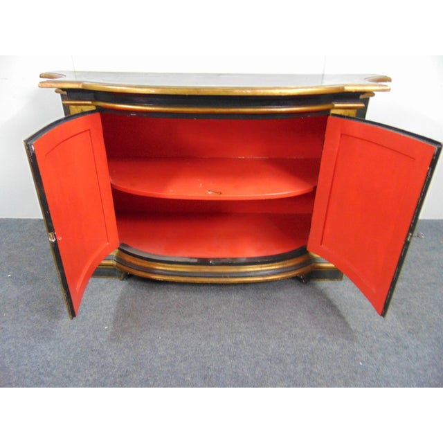 Italian Florentine Black Gilt Decorated Credenza For Sale - Image 9 of 10