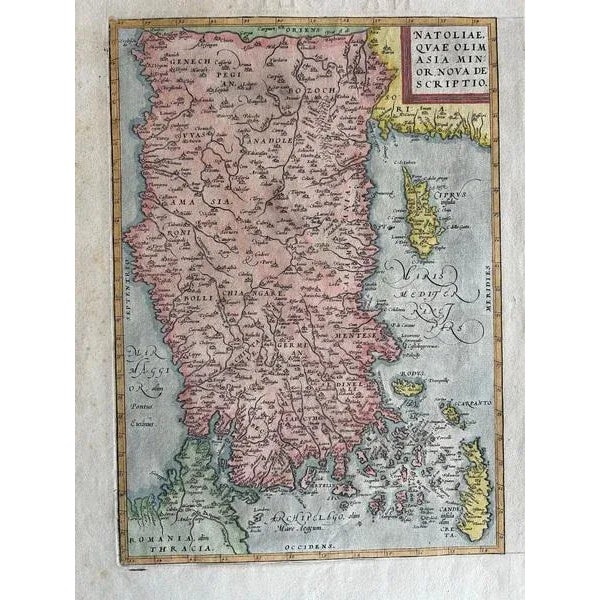 Antique Map of Natolia by Ortelius, 1600 For Sale - Image 10 of 11