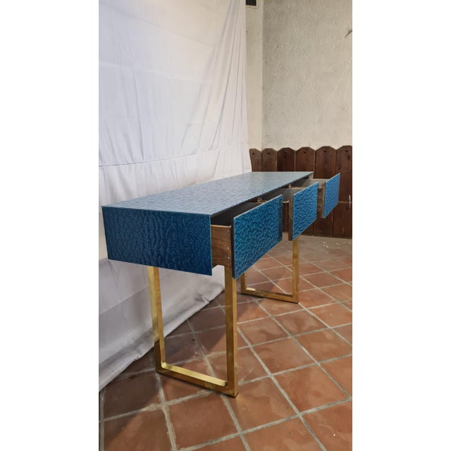 Wood Italian Murano Glass Console Table from Justfurnituress SRL For Sale - Image 7 of 18