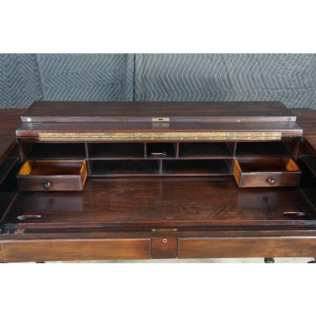 Antique Early 20th C. American Mahogany Spinet Writing Desk Console Hall Table For Sale - Image 15 of 18