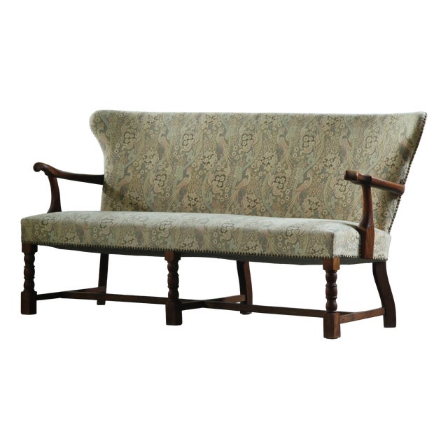 Vintage Art Deco Danish Sofa in Oak, Denmark, 1940s For Sale