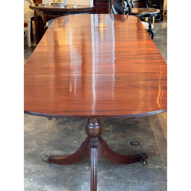 19th Century Mahogany Triple Pedestal Dining Table For Sale - Image 12 of 18