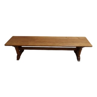 Brutalist Oak Bench, 1960s For Sale