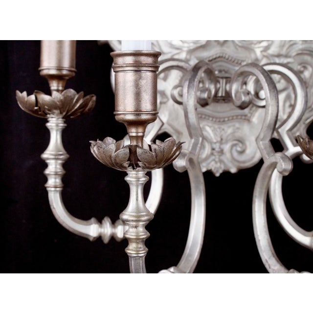1890s Restored E.F. Caldwell Oversized Silvered Bronze Sconces by - a Pair For Sale - Image 10 of 14