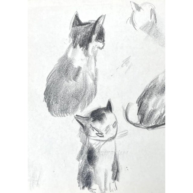 A darling graphite on paper drawing of a group of seated kittens by artist Francis Chapin, ca 1930. Matted to 12" x 16"....